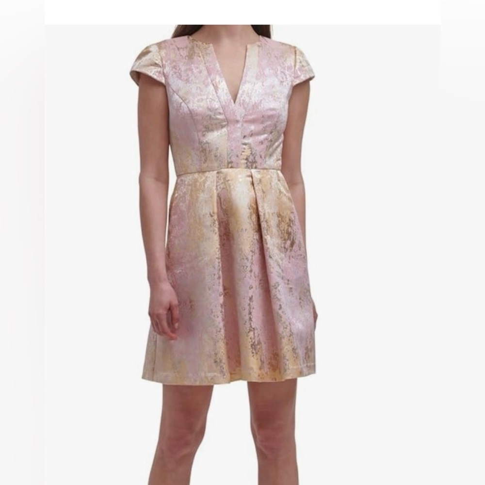 Vince Camuto Metallic Pink and Gold Dress